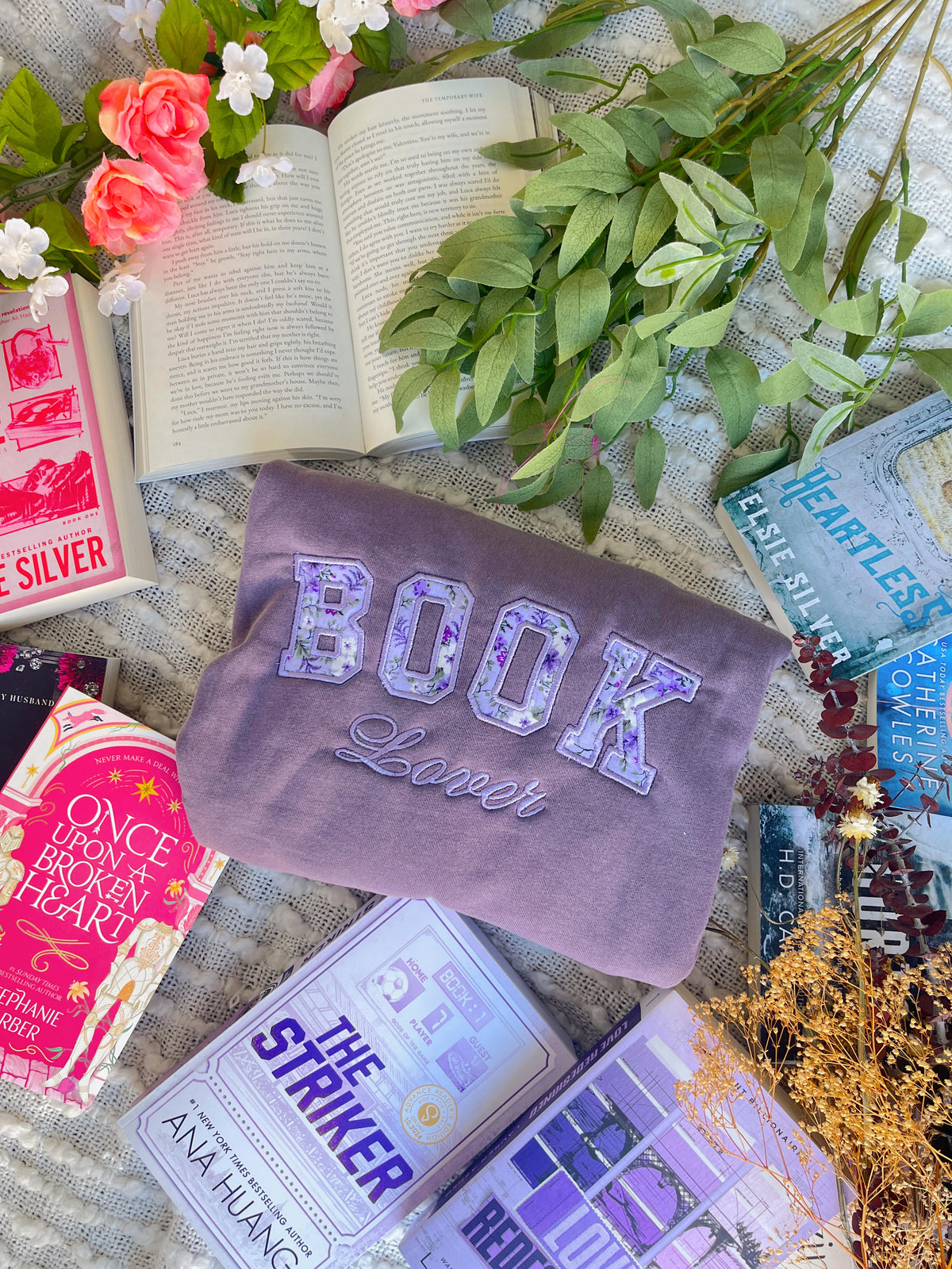 Book Lover Sweatshirt- Purple